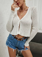 Simple Button-Up Autumn Winter Knitted Cardigan