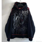 Skull Patchwork Zipper Hoodie