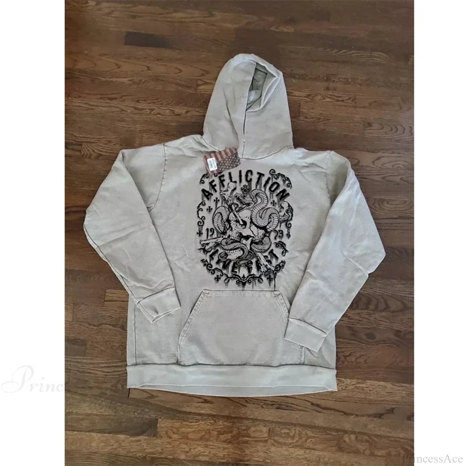 Skull Print Hooded Sweatshirt