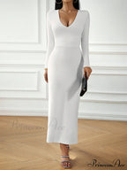 Sky Blue Midi Dress With Alluring Neckline And Comfort Fit