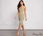 Slay Every Day Basic Graceful Scoop Neck Midi Dress