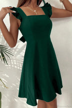 Sleeveless Mini Dress With Ruffle Tie-Back