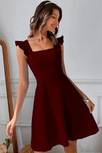 Sleeveless Mini Dress With Ruffle Tie-Back