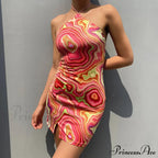 Sleeveless Mini Elegant Party Evening Camouflage Bandage Bodycon Dress