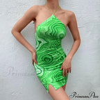 Sleeveless Mini Elegant Party Evening Camouflage Bandage Bodycon Dress