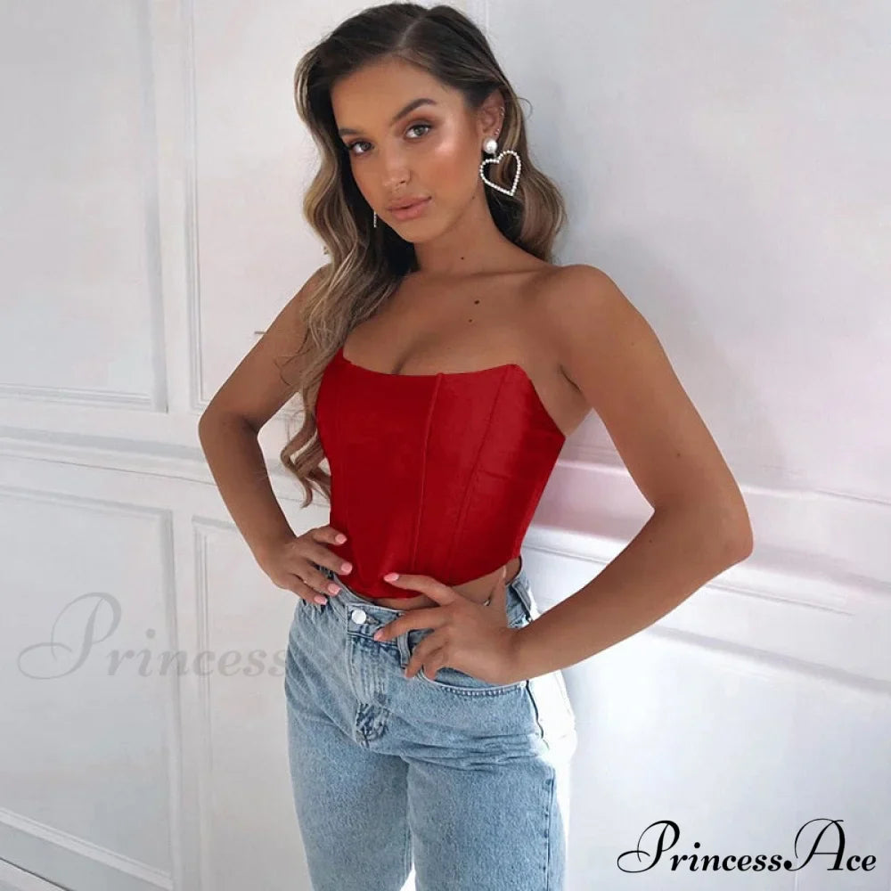 Sleeveless Off Shoulder Velvet Corset