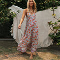 Sleeveless Strap Backless Deep V-Neck Summer Dress
