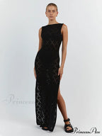 Slim Cocktail Off Shoulder Maxi Dress