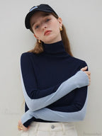 Slim Style Two - Wear High Turtleneck Sweater