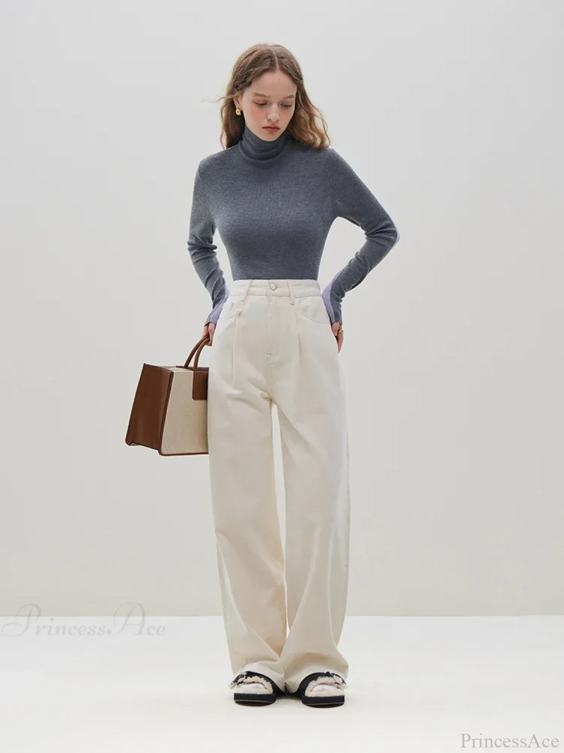 Slim Style Two - Wear High Turtleneck Sweater