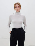 Slim Style Two - Wear High Turtleneck Sweater
