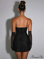 Slit Spaghetti Strap Mini Dress