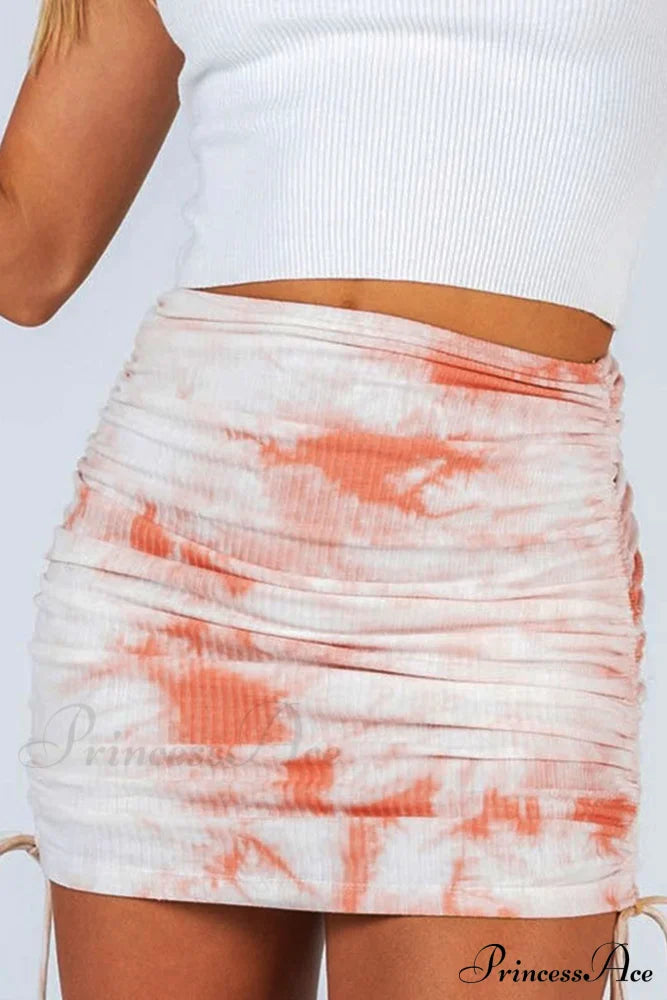 Smocked Tie Dye Skirt