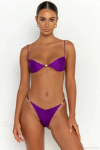 Solid Bikini Set Women Swimsuit With Ties