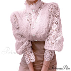 Solid Button Stand Collar Plus Size Blouse