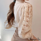 Solid Button Stand Collar Plus Size Blouse
