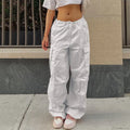 Solid Cargo Streetwear Slim Drawstring Pant