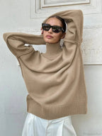 Solid Color Turtleneck Sweater