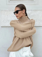 Solid Color Turtleneck Sweater