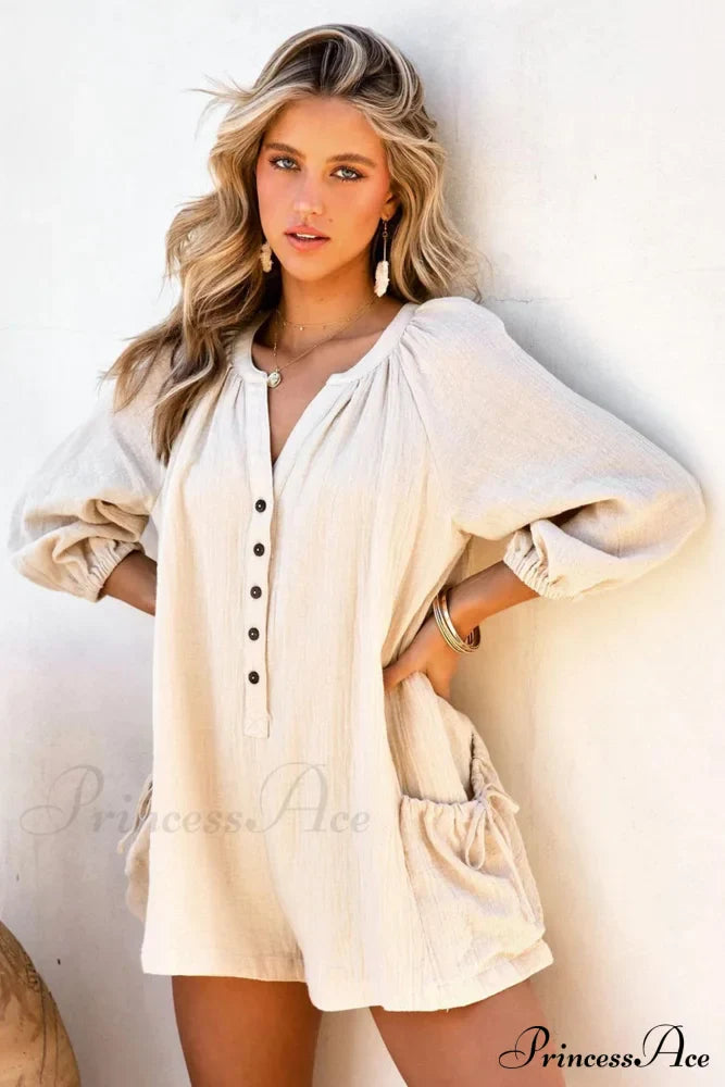Solid Color Loose Rompers