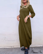Solid Color Pocket Dress