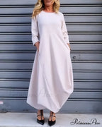 Solid Color Pocket Dress