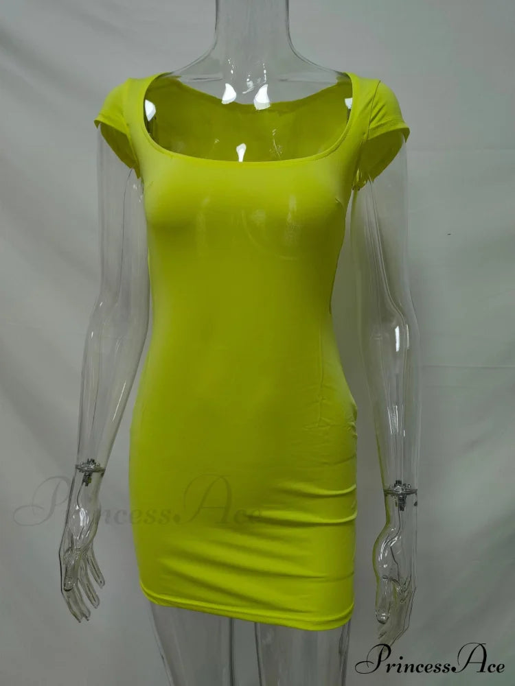 Solid Color Slim Hollow Out Mini Dress