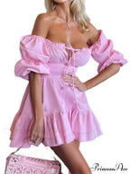 Solid Color Tube Top Nightclub Mini Dress