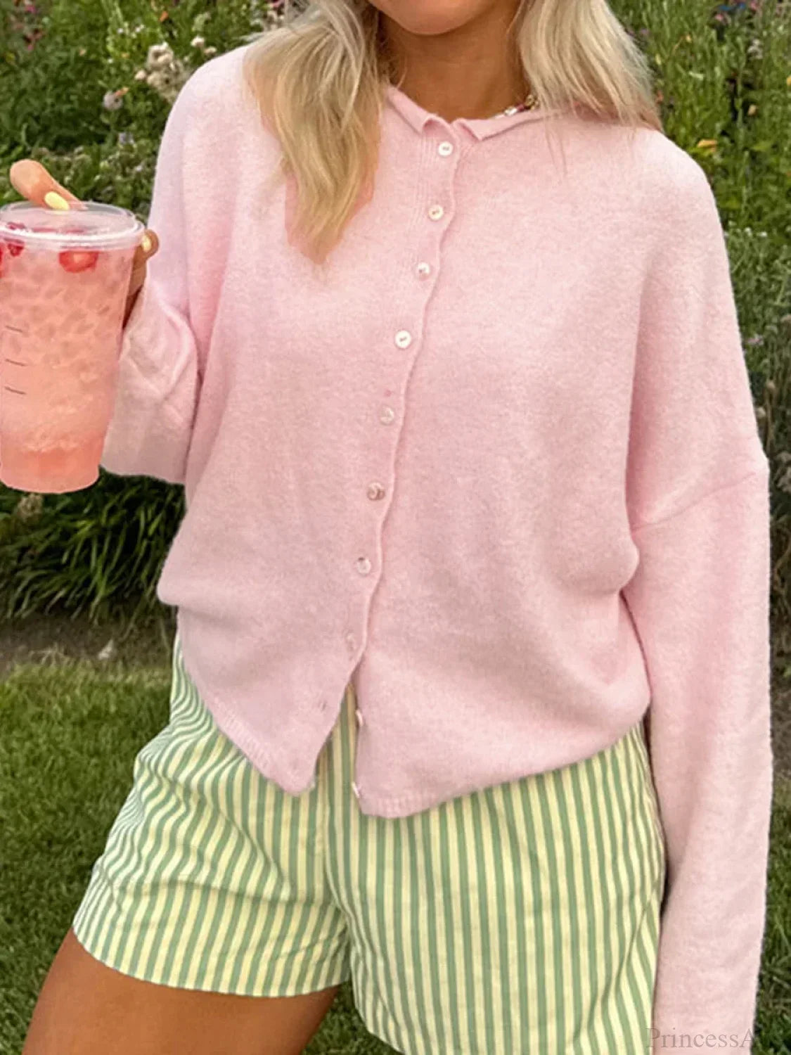 Solid Cozy Button-Front Knit Cardigan