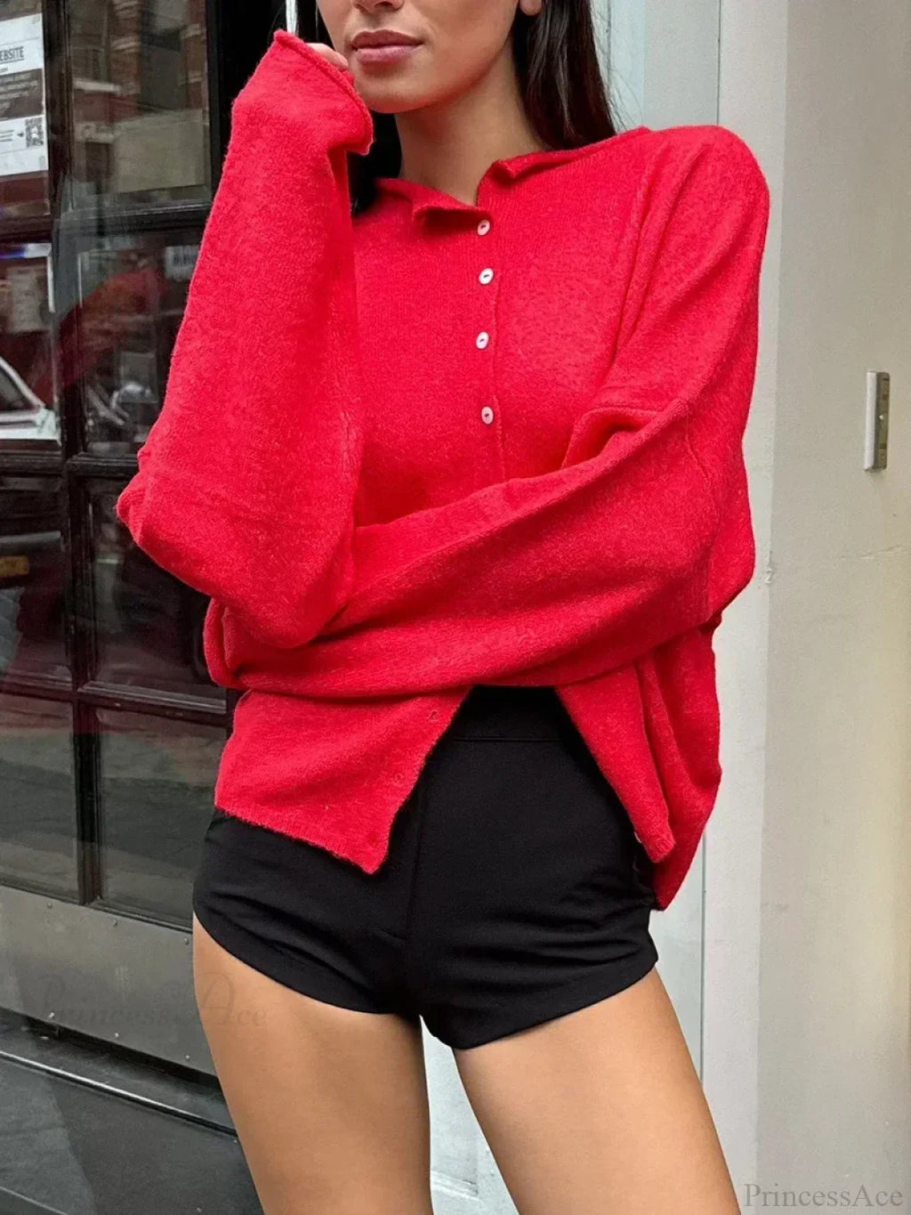 Solid Cozy Button-Front Knit Cardigan