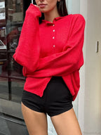 Solid Cozy Button-Front Knit Cardigan