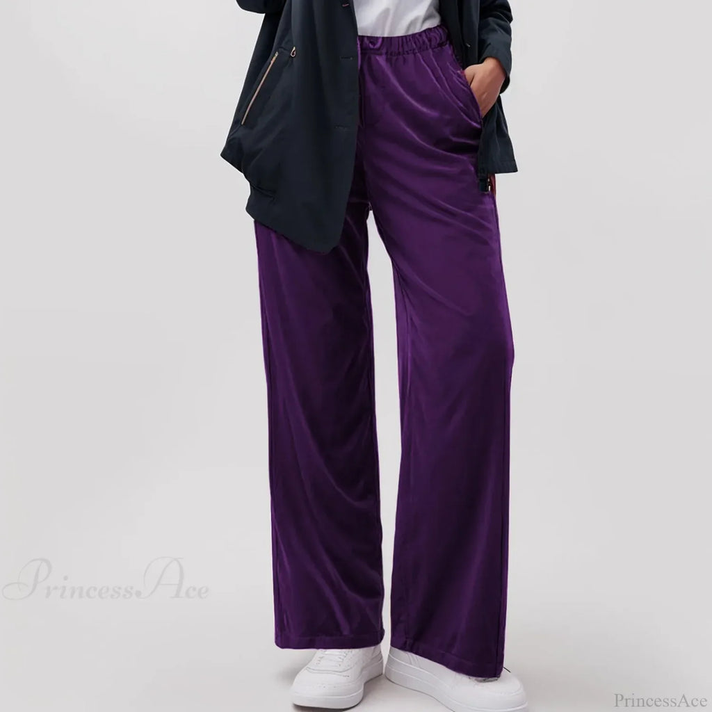 Solid Pocket Stretch Yoga Casual Pants