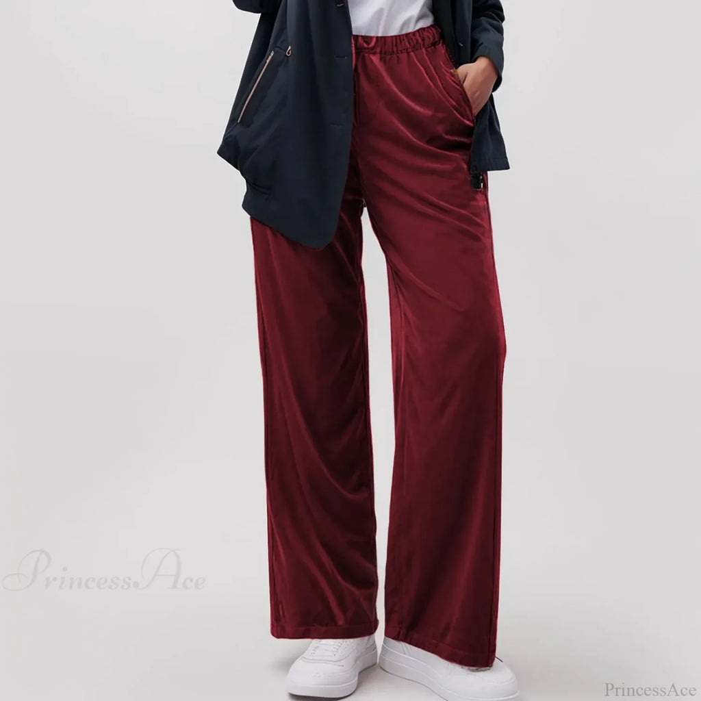 Solid Pocket Stretch Yoga Casual Pants