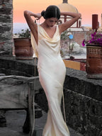 Spaghetti Strap Satin Maxi Dress