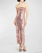 Sparkling Slim Sequin Dress Spaghetti Strap Sleeveless Sling Party