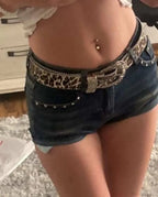 Sparkling Skull Denim Short