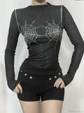 Spider Web O-Neck Knit Top