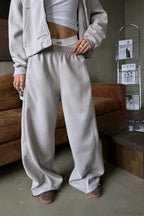 Sporty Color Block Hooded Straight-Leg Pants Two Piece Set