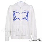 Spring Hoodie Hop Zipper Y2K Oversized Gray Embroidery Letter Streetwear Punk Hip Sweatshirt
