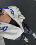 Spring Hoodie Hop Zipper Y2K Oversized Gray Embroidery Letter Streetwear Punk Hip Sweatshirt