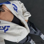 Spring Hoodie Hop Zipper Y2K Oversized Gray Embroidery Letter Streetwear Punk Hip Sweatshirt
