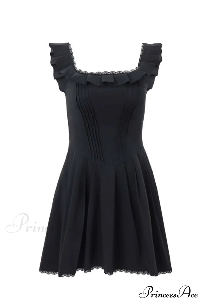 Square Neck Lace Mini Dress