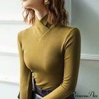 Stand-Up Collar Long-Sleeved Stretch T-Shirt