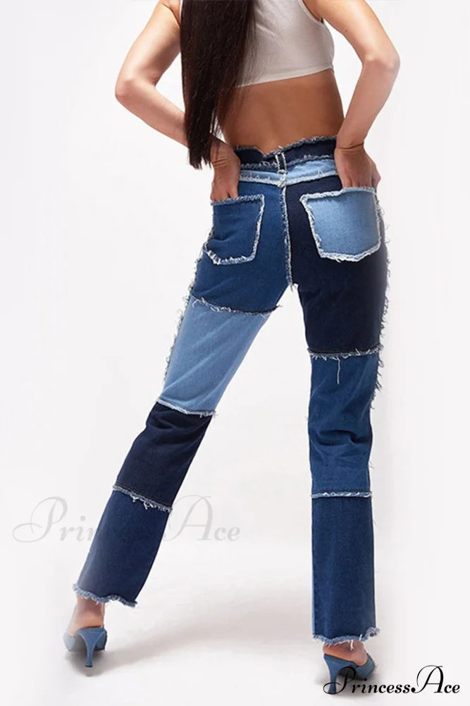 Straight-Leg Jeans With Panels