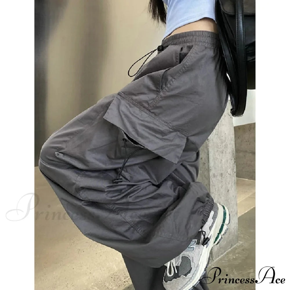 Straight Trousers Wide Leg Pockets Joggers