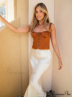 Strap Temperament Brief Boxy Neck Lace Top