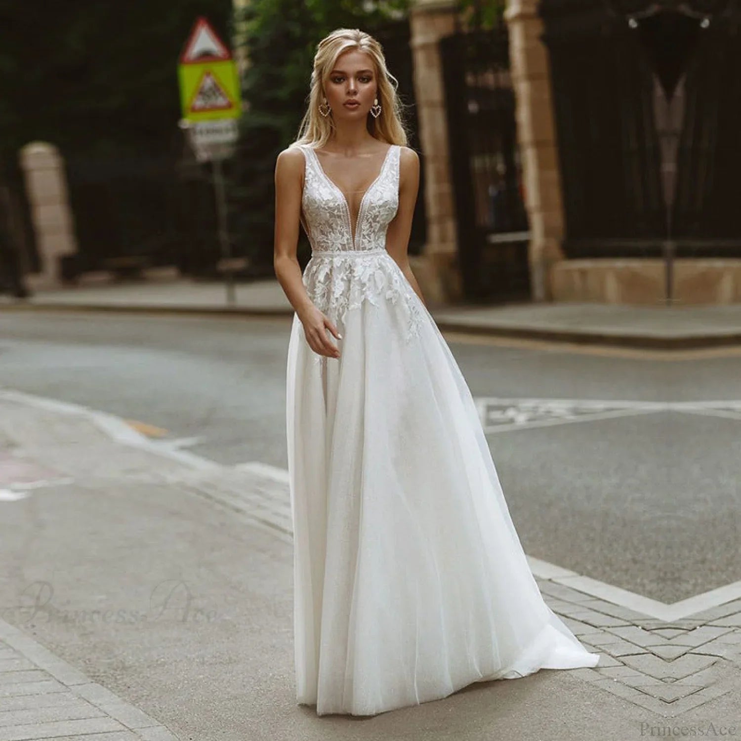 Strapless Bowknot Satin Wedding Dress