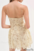 Strapless Lace Embroidery Party Dress