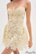 Strapless Lace Embroidery Party Dress