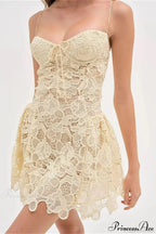 Strapless Lace Embroidery Party Dress
